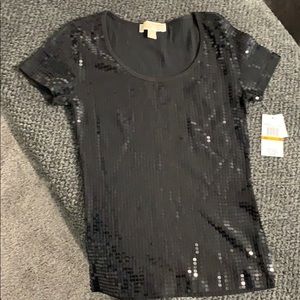 Michael Kors Black Sequin Shirt Size S